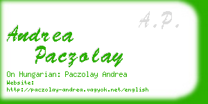 andrea paczolay business card